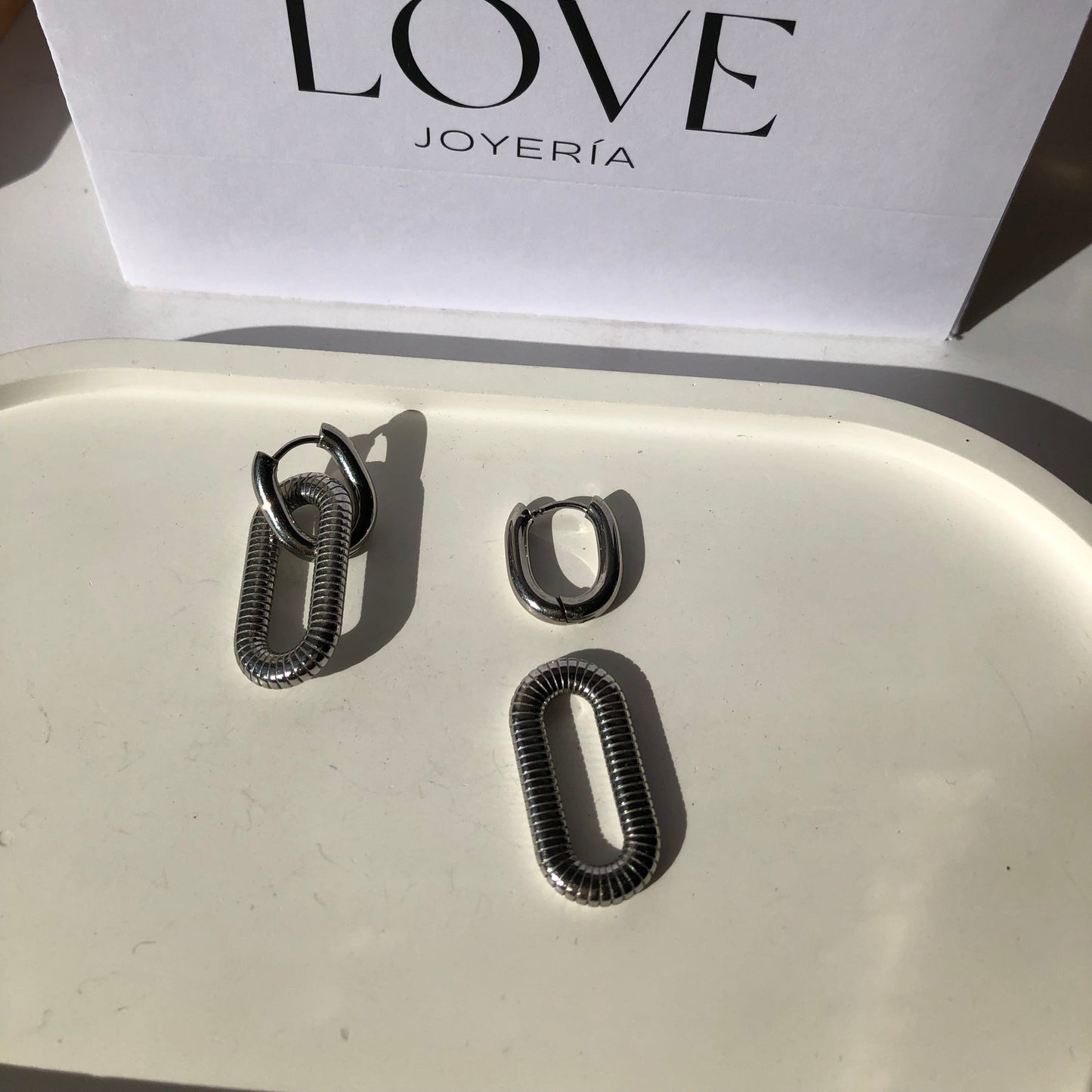 Aretes 2 en 1 silver