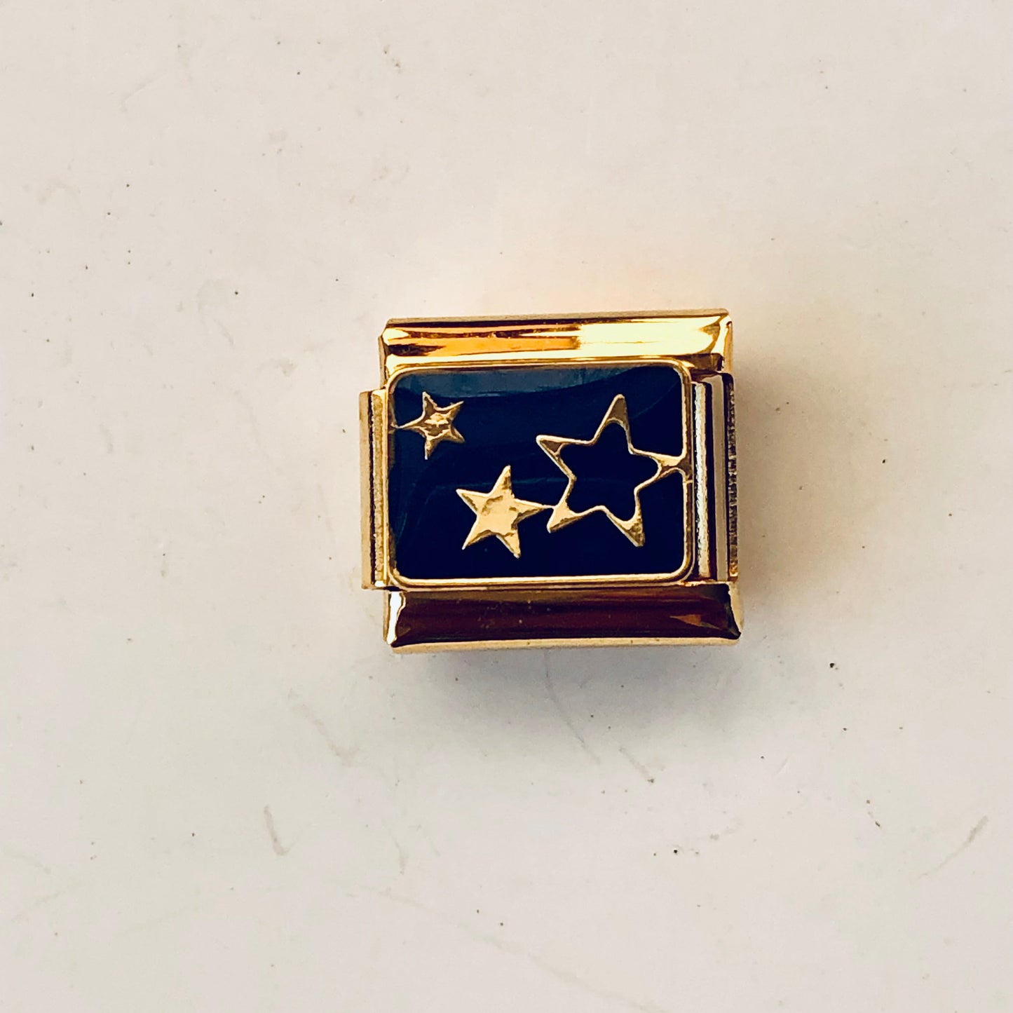 Charm para pulseras italianas dorado Estrellas azules