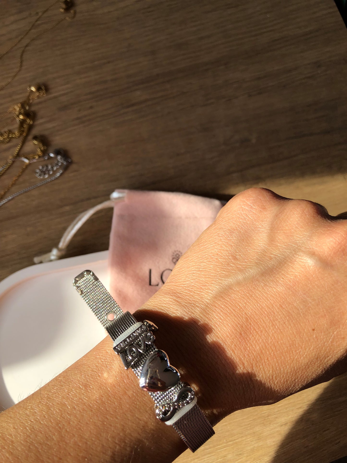 Pulsera acero inoxidable con charms