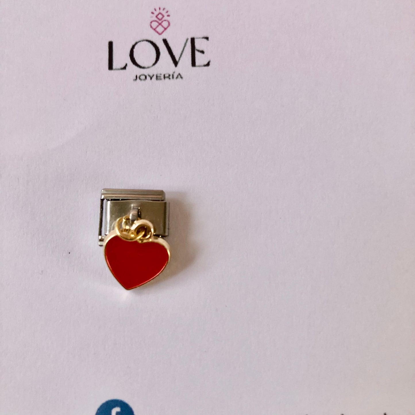 Charm corazón rojo colgante