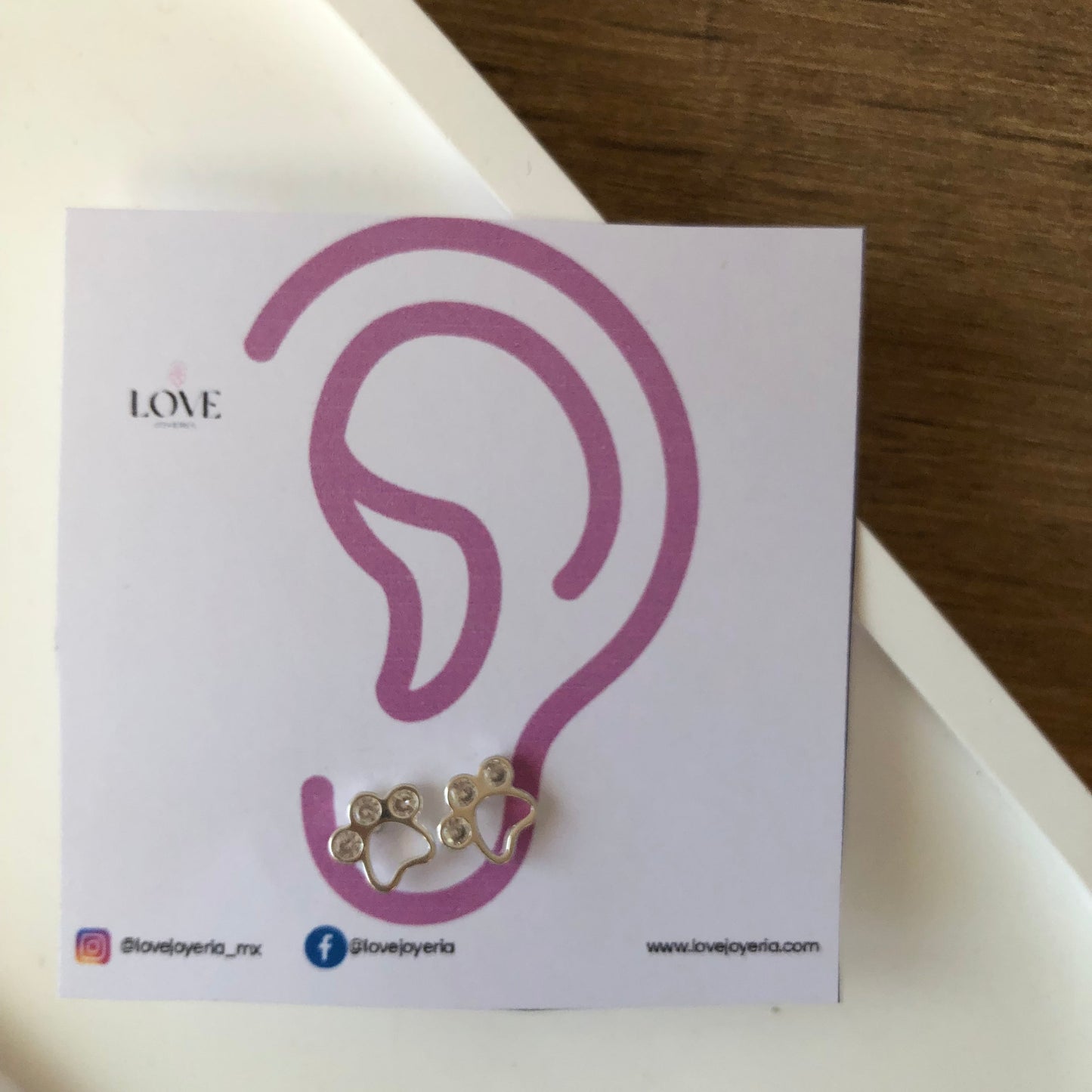 Aretes huella mascota Plata 925