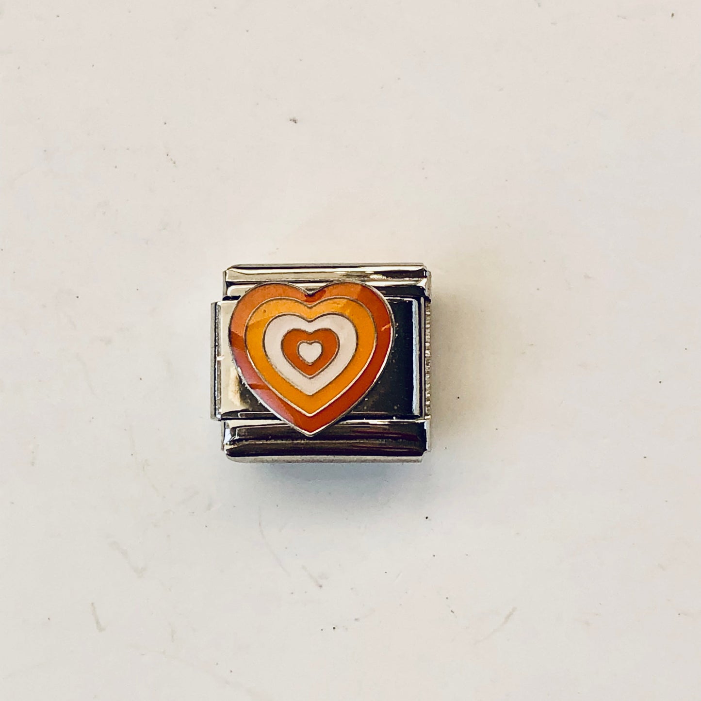 Charms para pulseras italianas corazón naranja