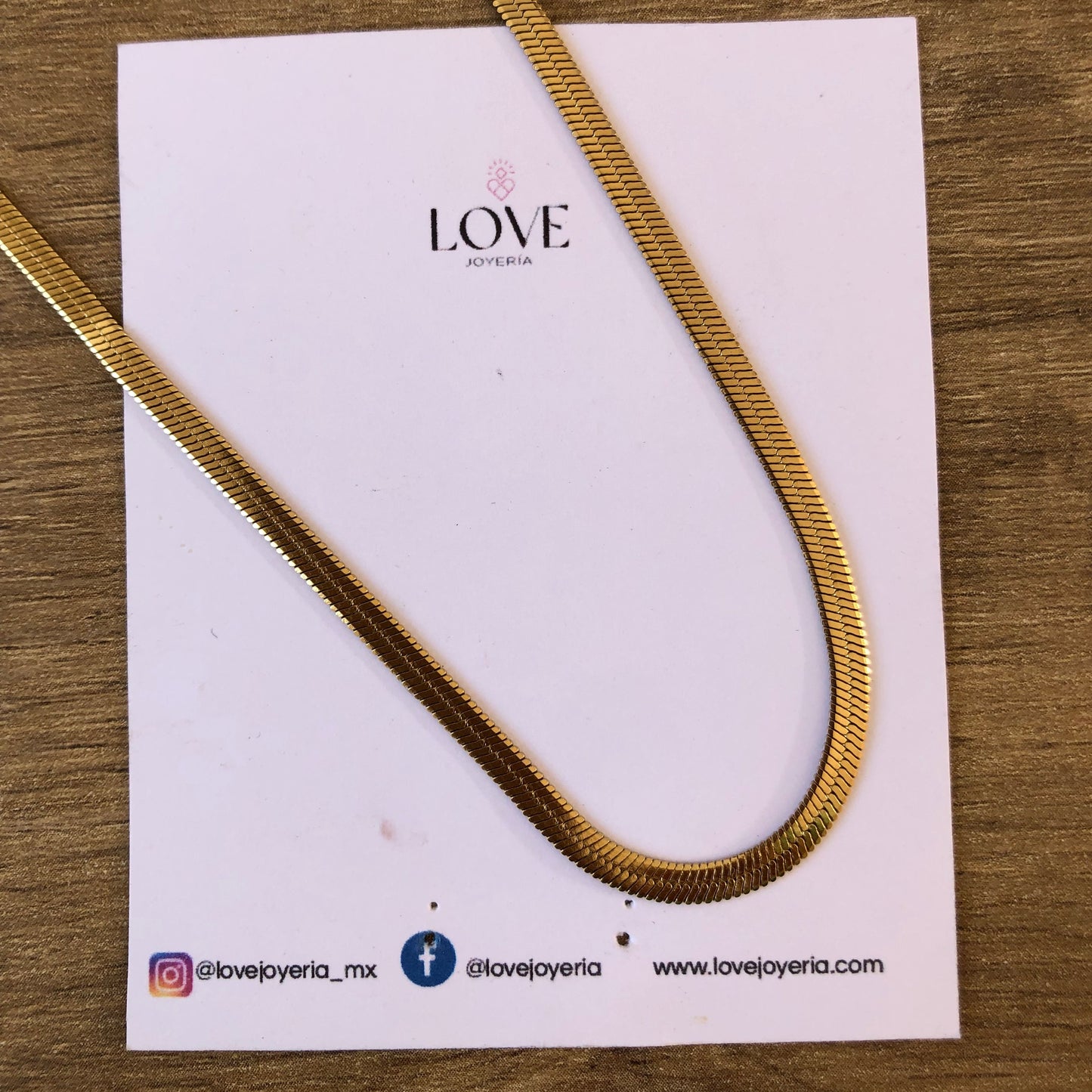 Cadena planchada acero dorada