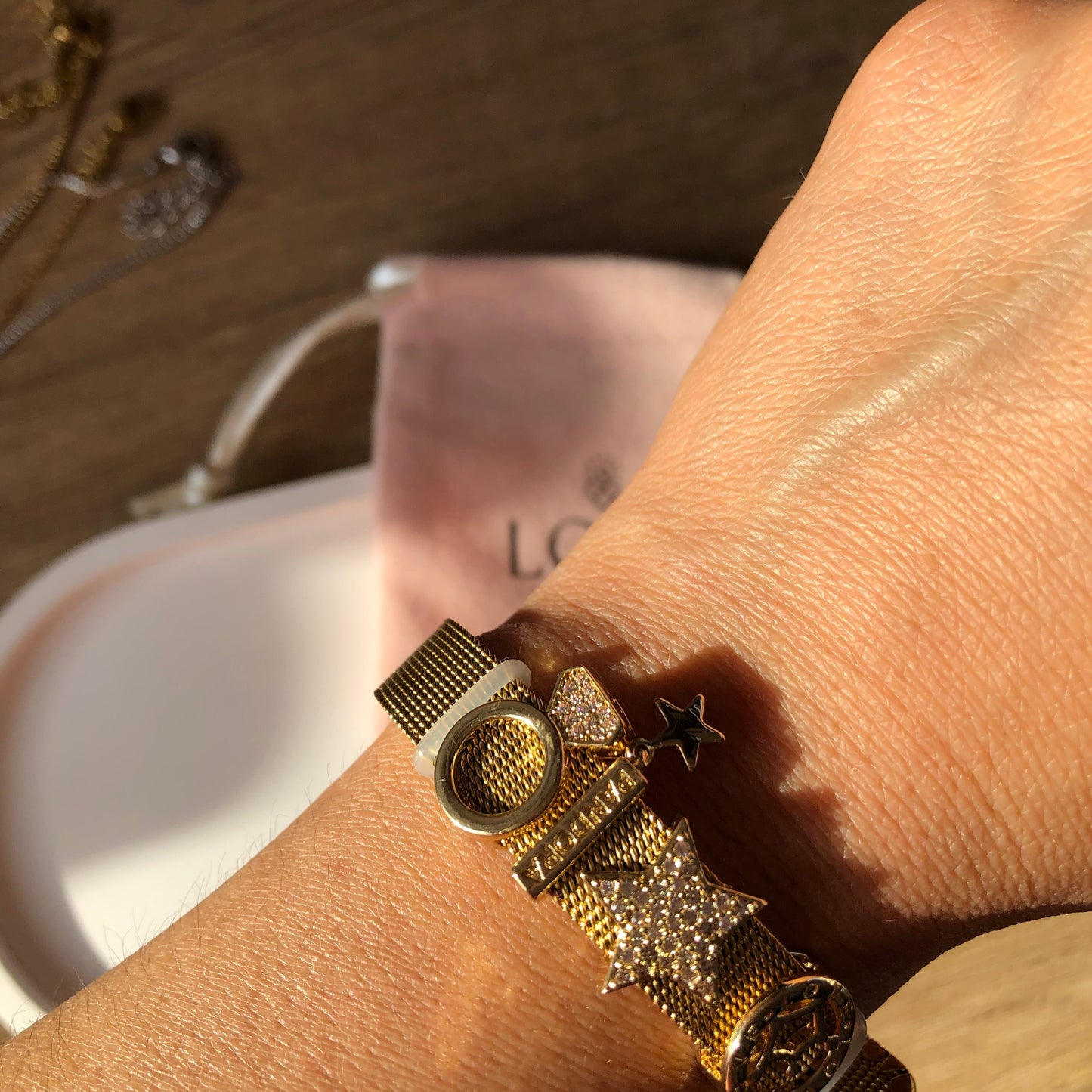 Pulsera acero inoxidable con charms