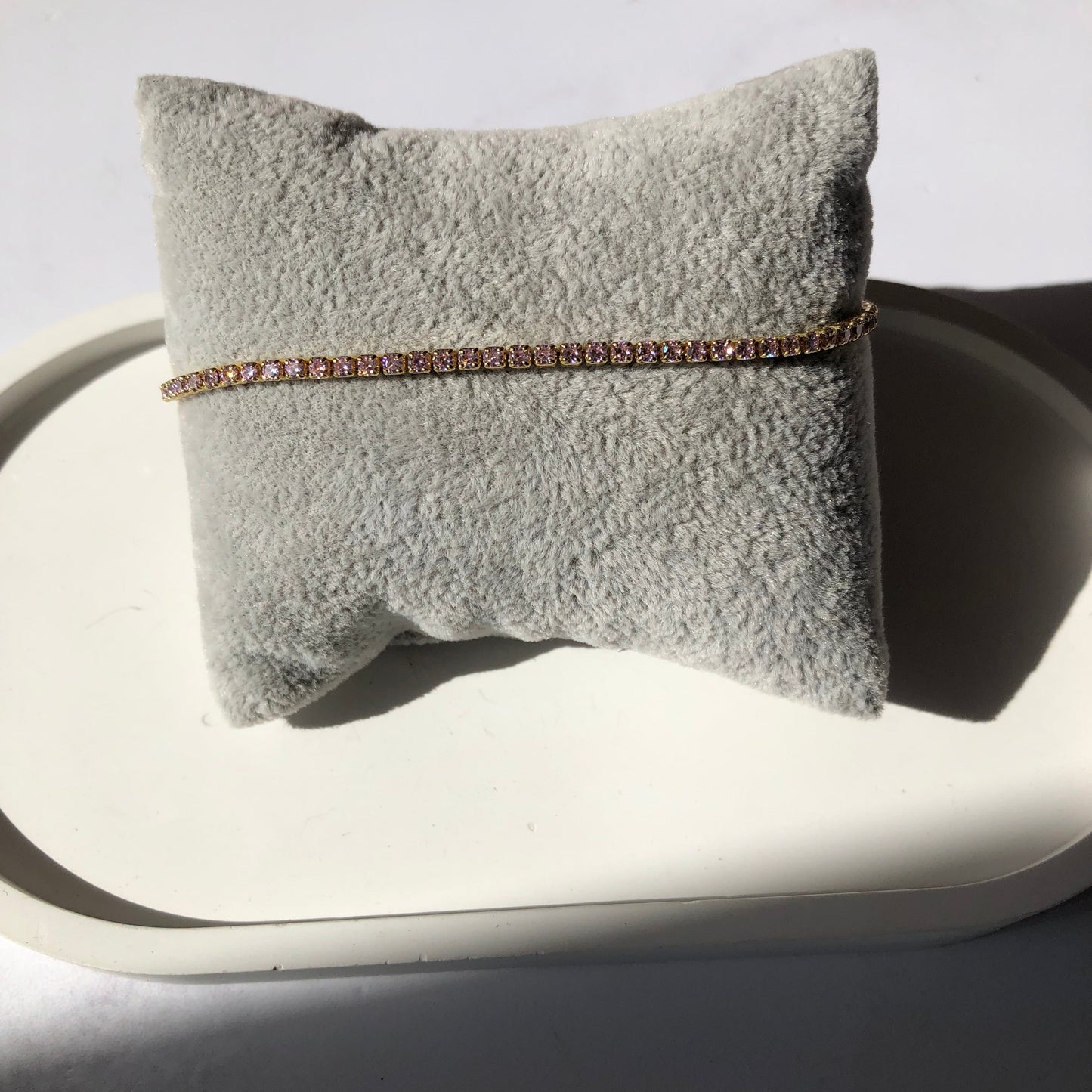 Pulsera ajustable rosa pastel