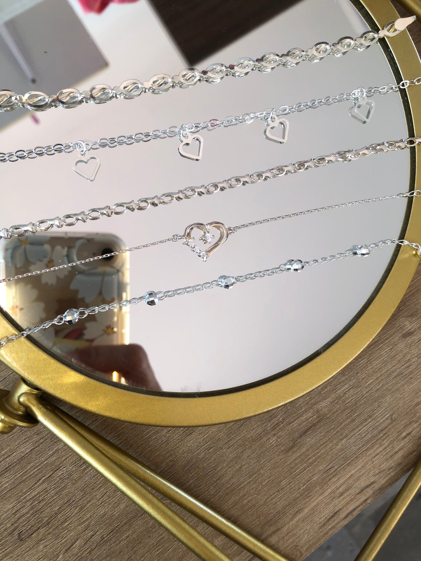 Pulsera corazones plata .925