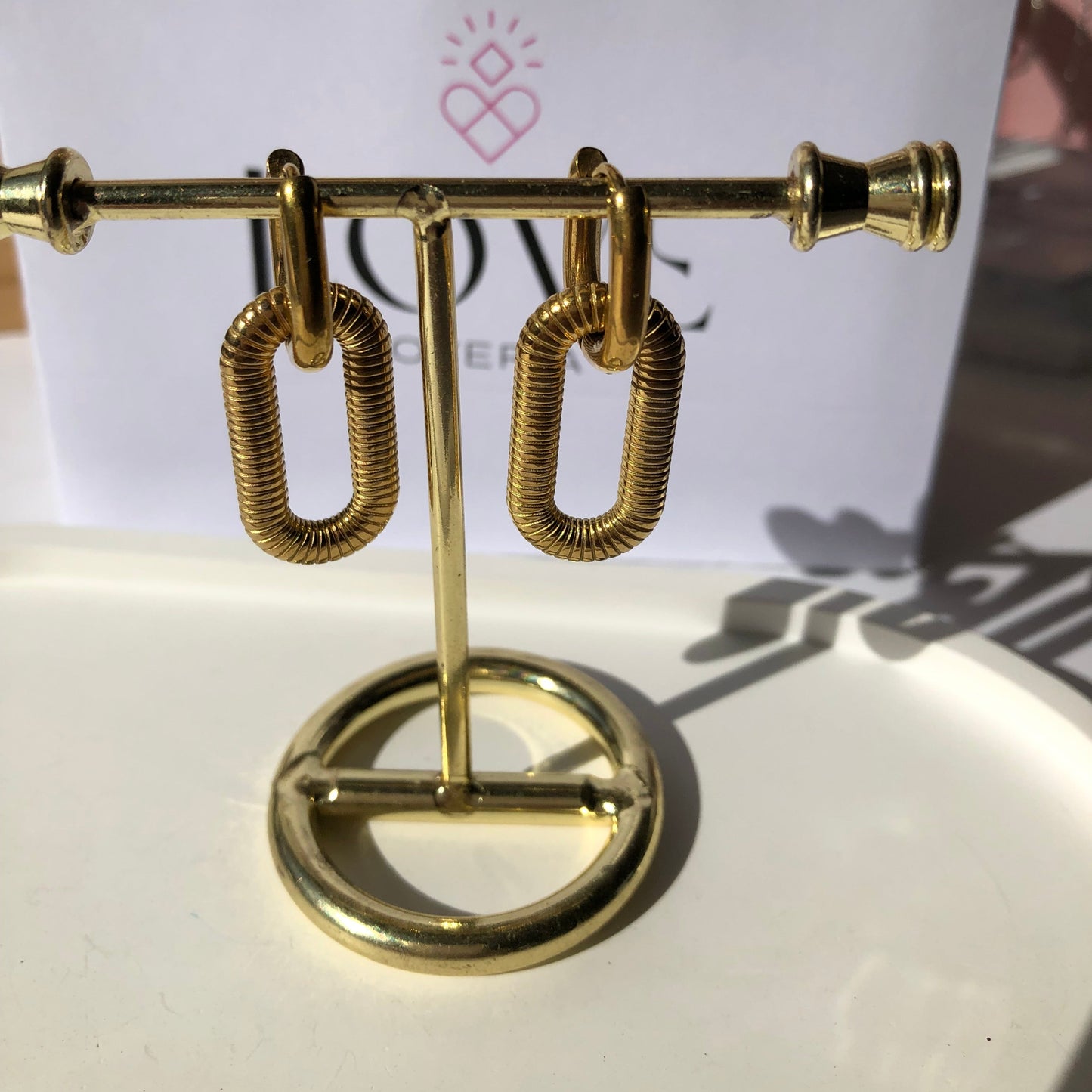 Aretes 2 en 1 dorados