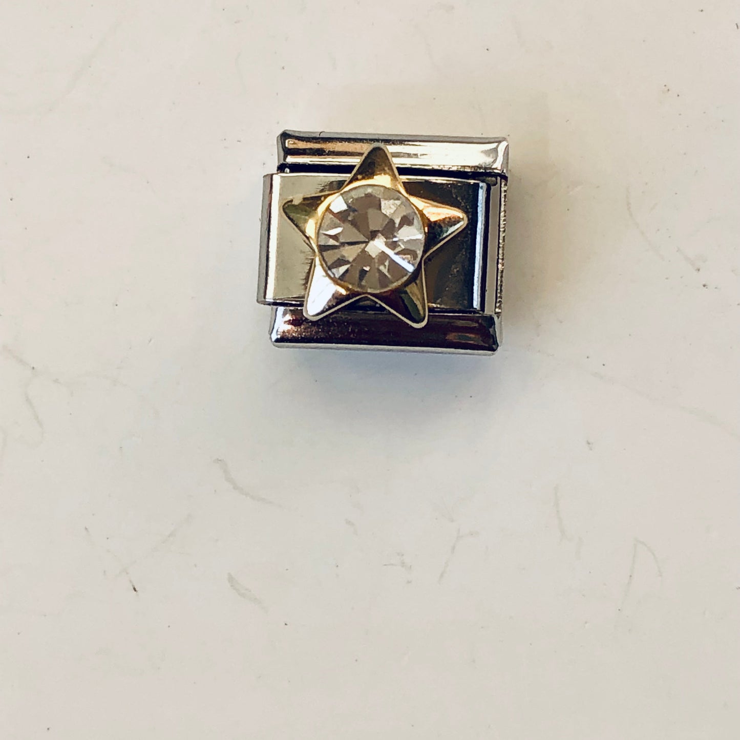 Charm para pulsera italiana Estrella con piedra blanca