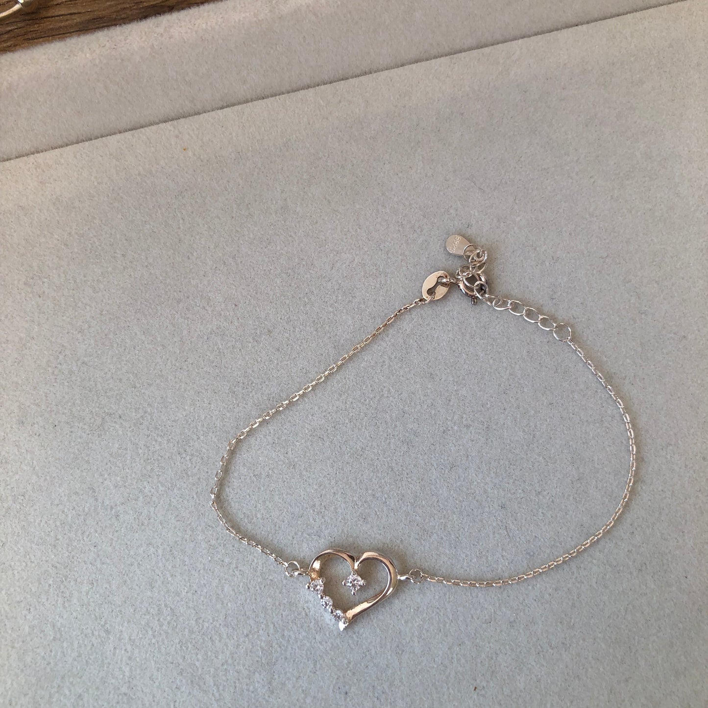 Pulsera plata .925 corazón