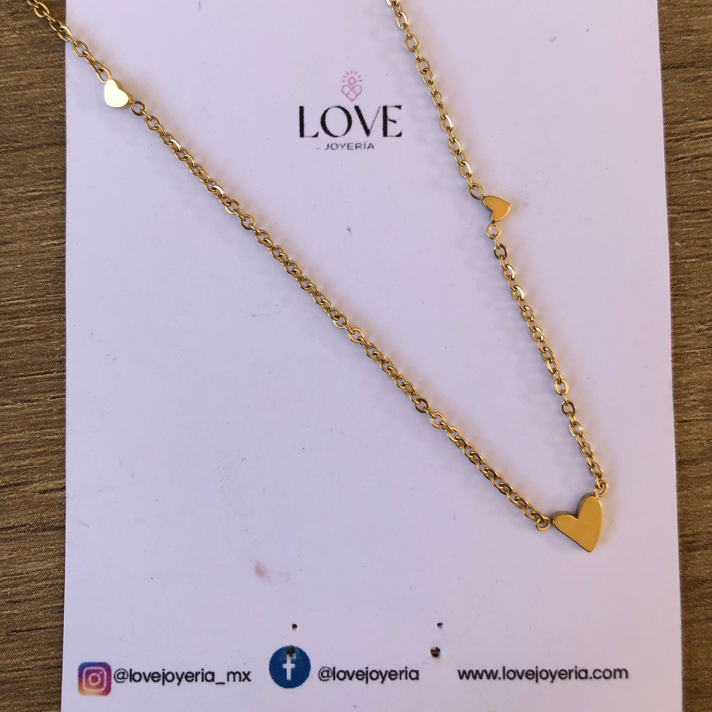 Collar 3 corazones mini