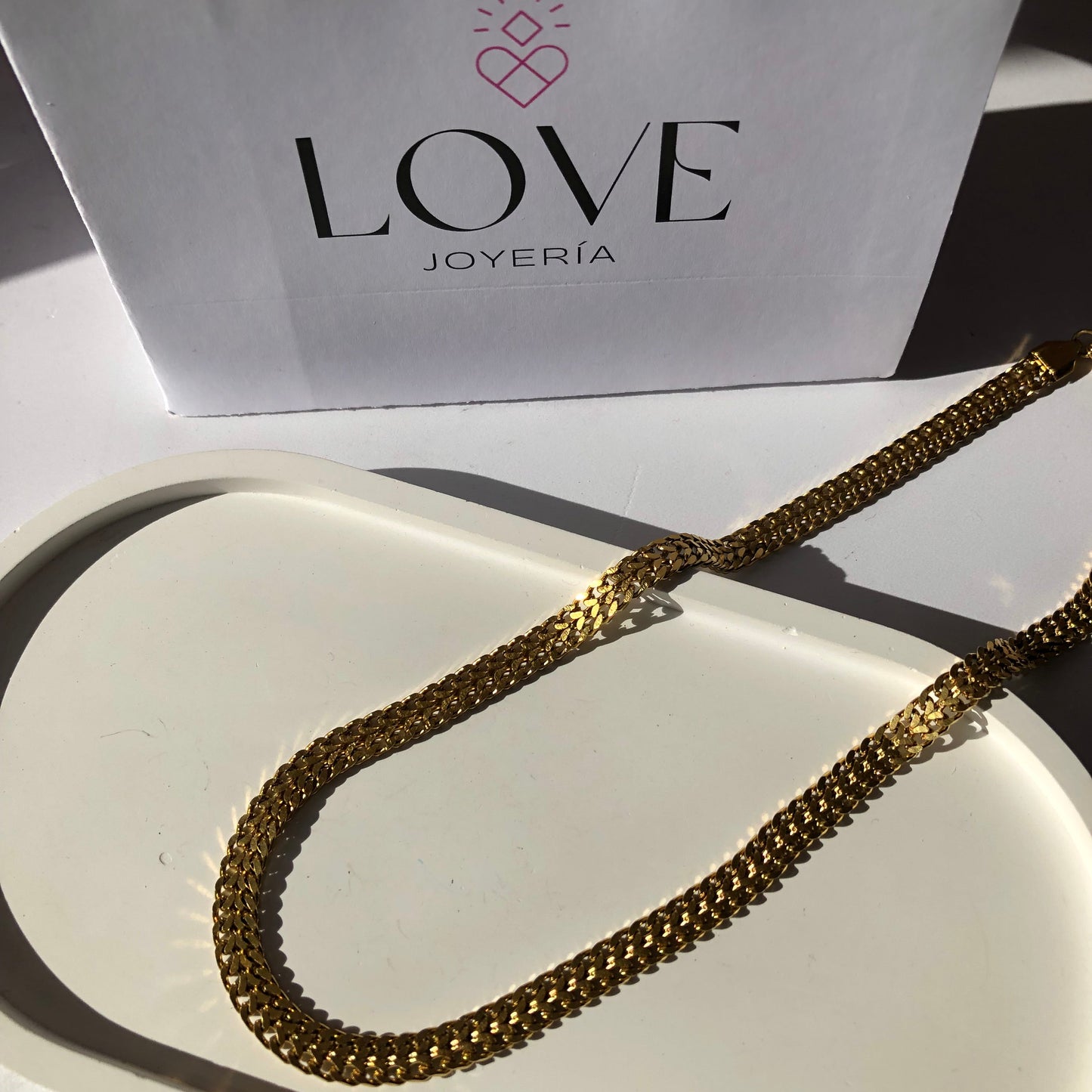 Collar Líra dorado acero