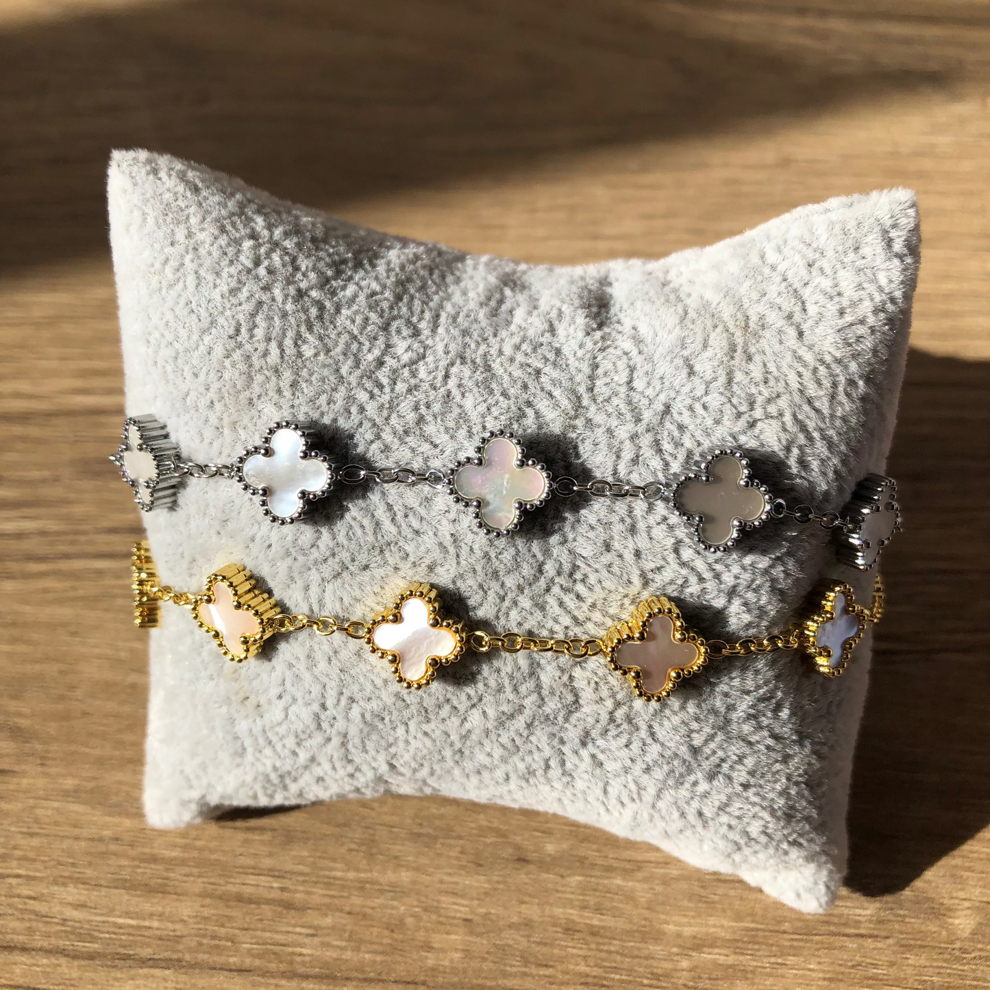 Pulsera acero y madre perla