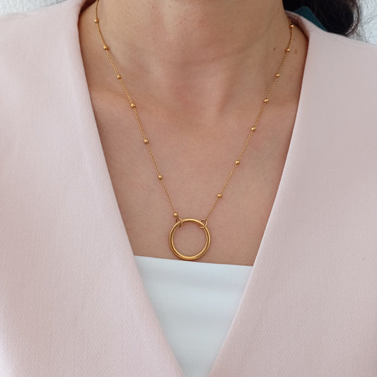 Collar Círculo con cadena de bolitas