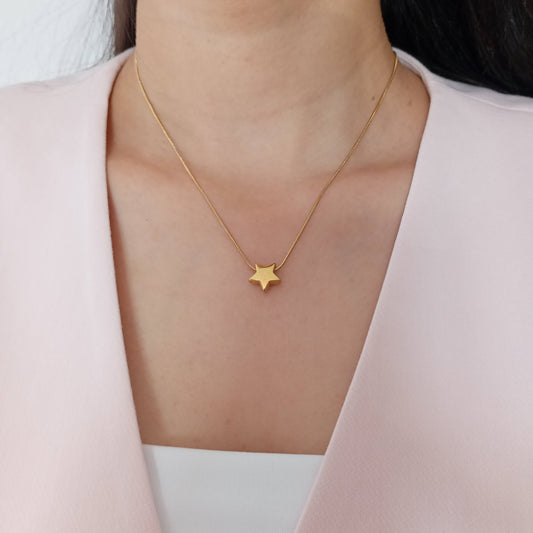 Collar estrella 🌟 dorada acero