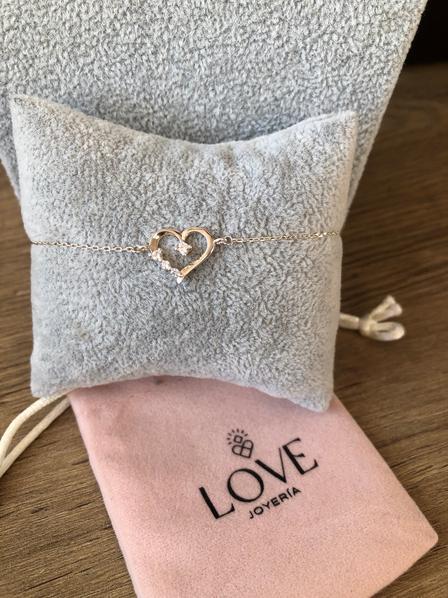 Pulsera plata .925 corazón