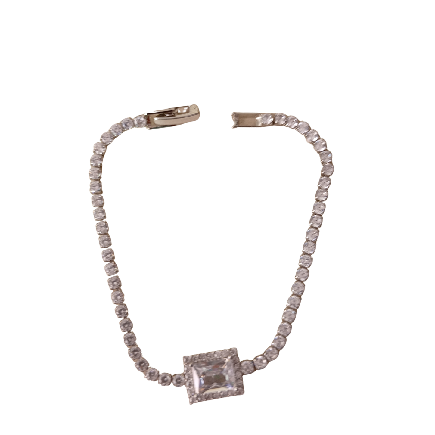 Pulsera cuadrado blanco dorada y plateada