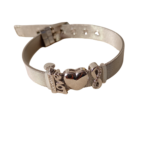 Pulsera acero inoxidable con charms