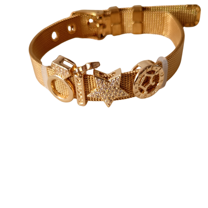 Pulsera acero inoxidable con charms