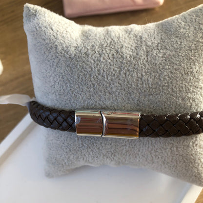 Pulsera de piel color café