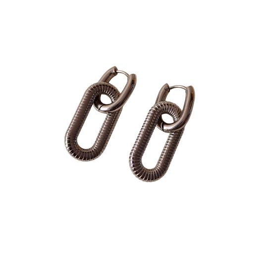 Aretes 2 en 1 silver