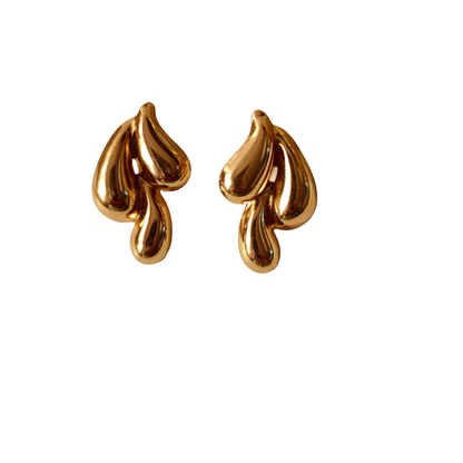 Aretes gotas doradas