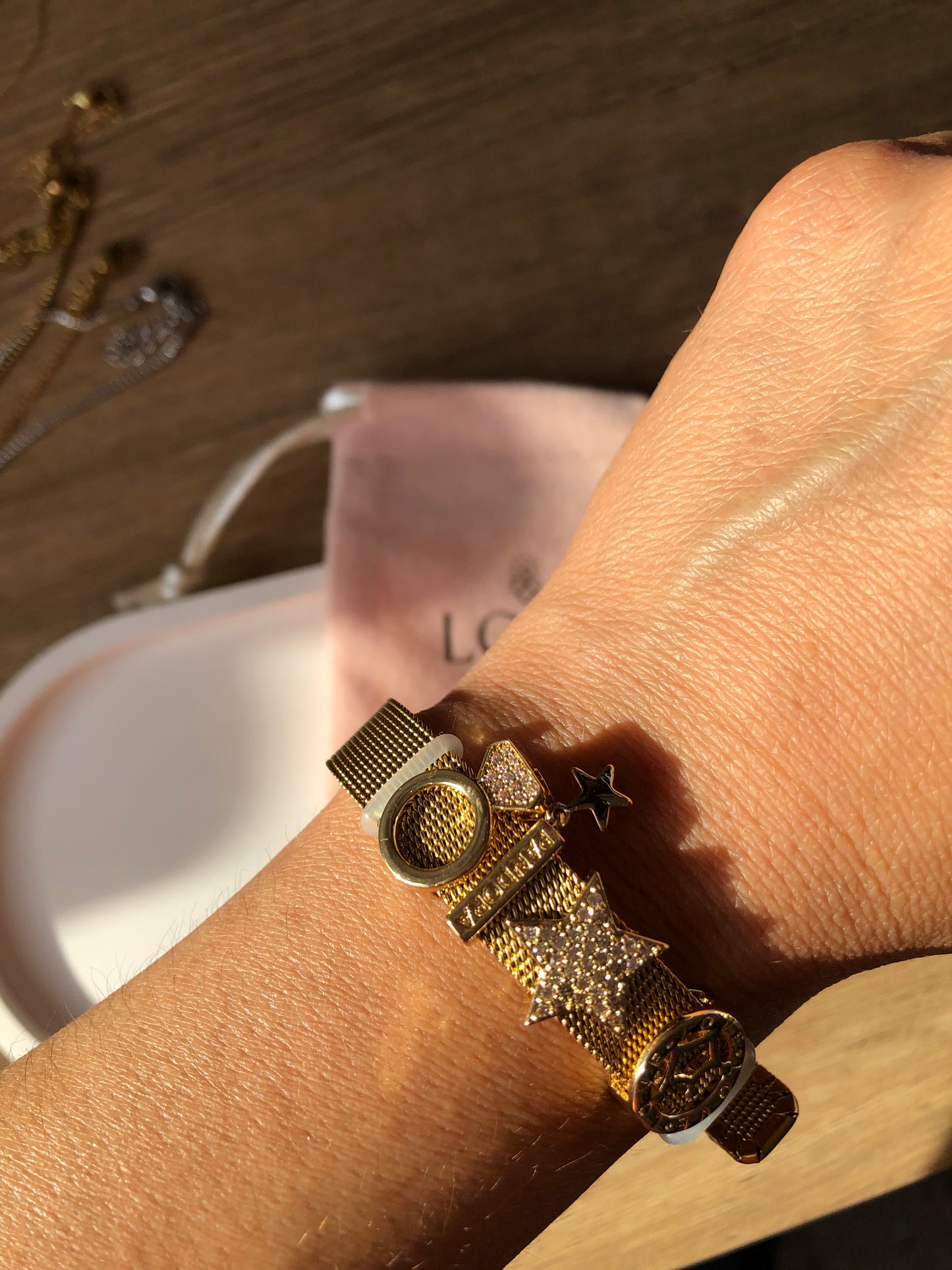 Pulsera acero inoxidable con charms