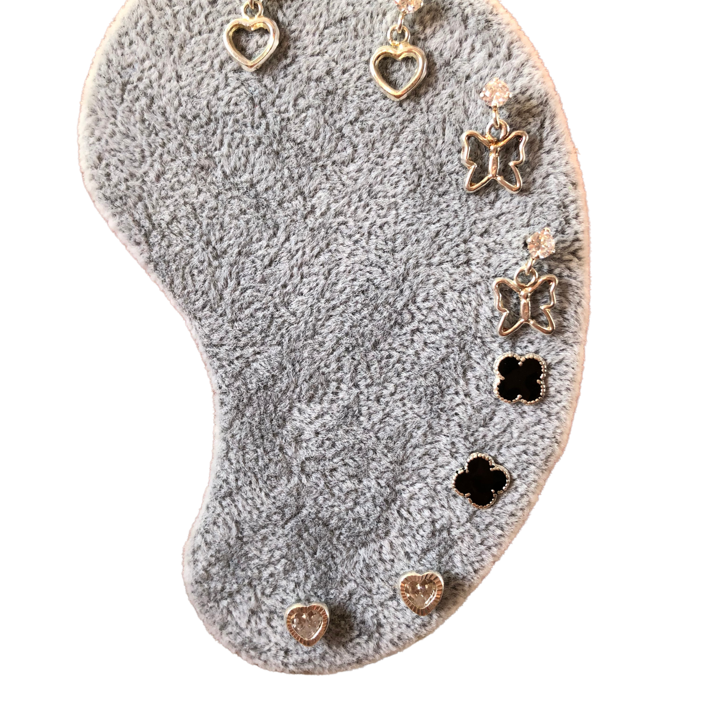 Aretes plata .925 corazón blanco