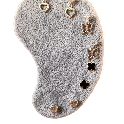 Aretes plata .925 corazón blanco