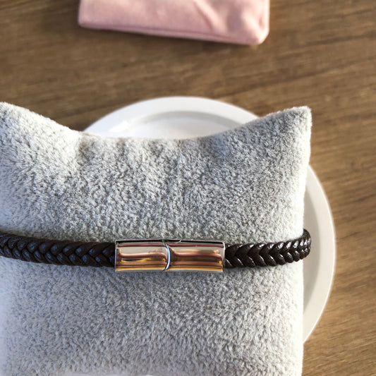 Pulsera piel color café