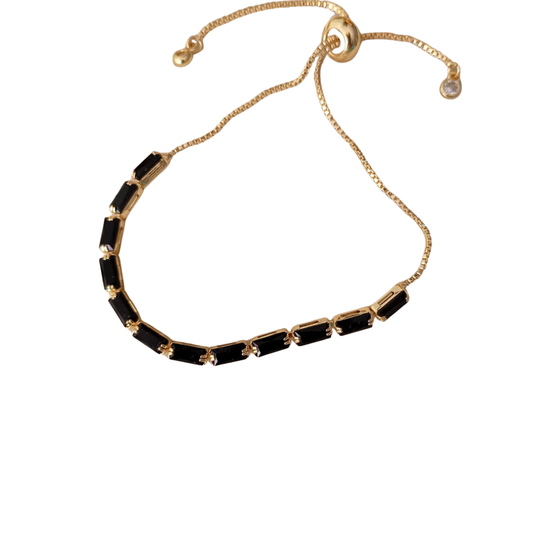 Pulsera ajustable rectángulos negros