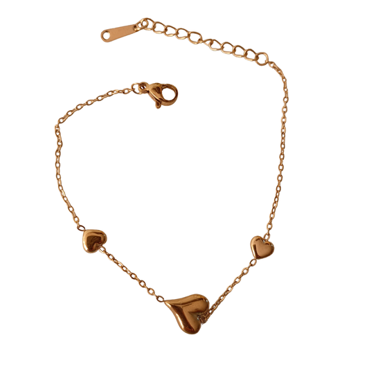 Pulsera corazones acero inoxidable