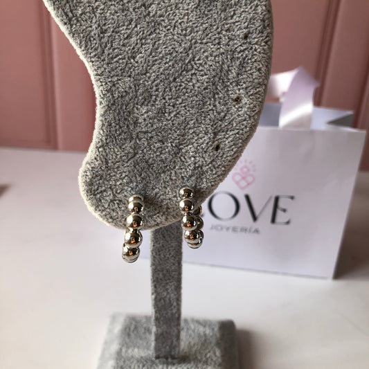 Arracadas bolitas rodio