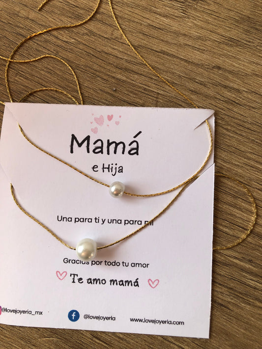 Duo de collares Mamá e hija perlas