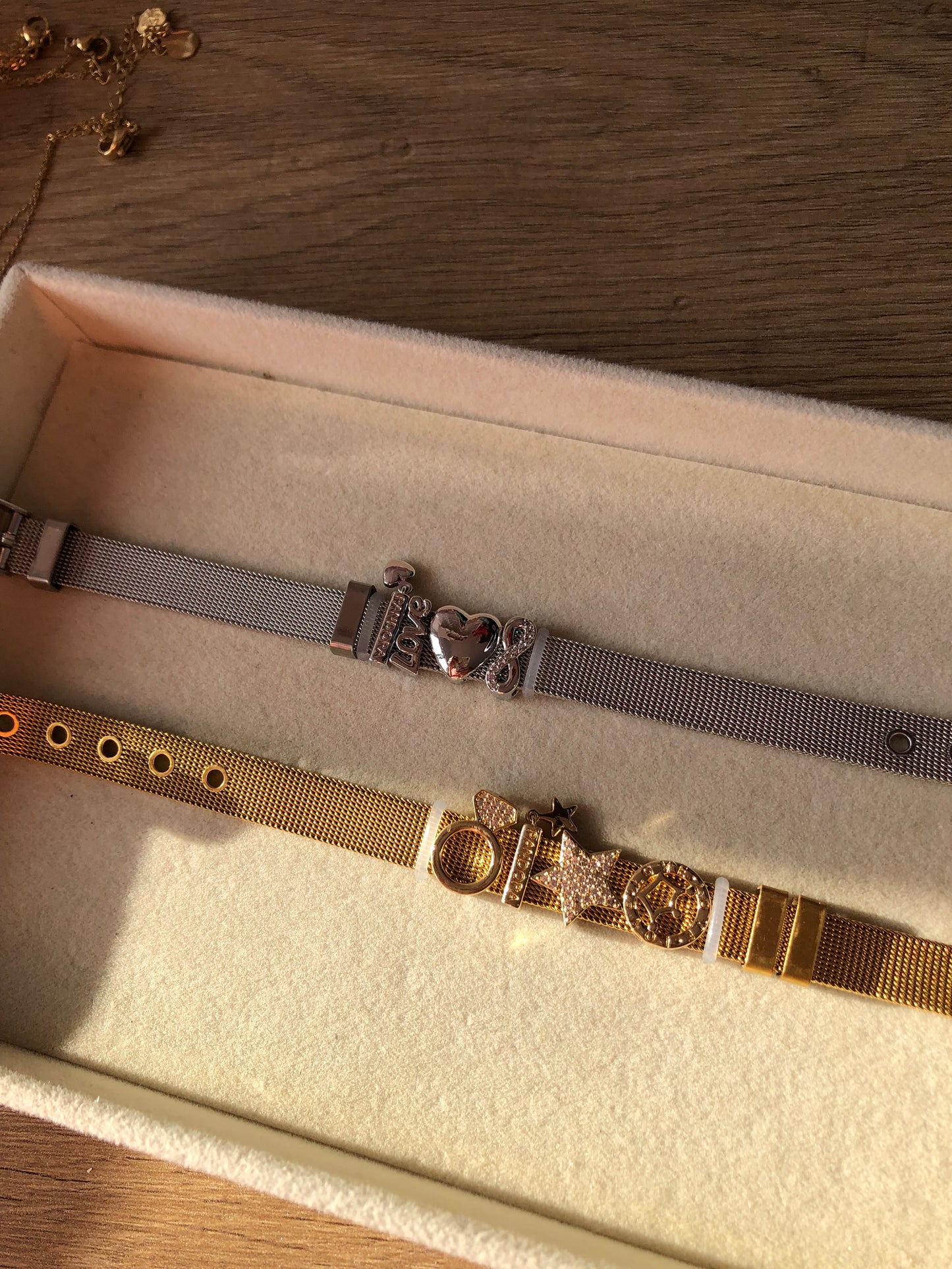 Pulsera acero inoxidable con charms