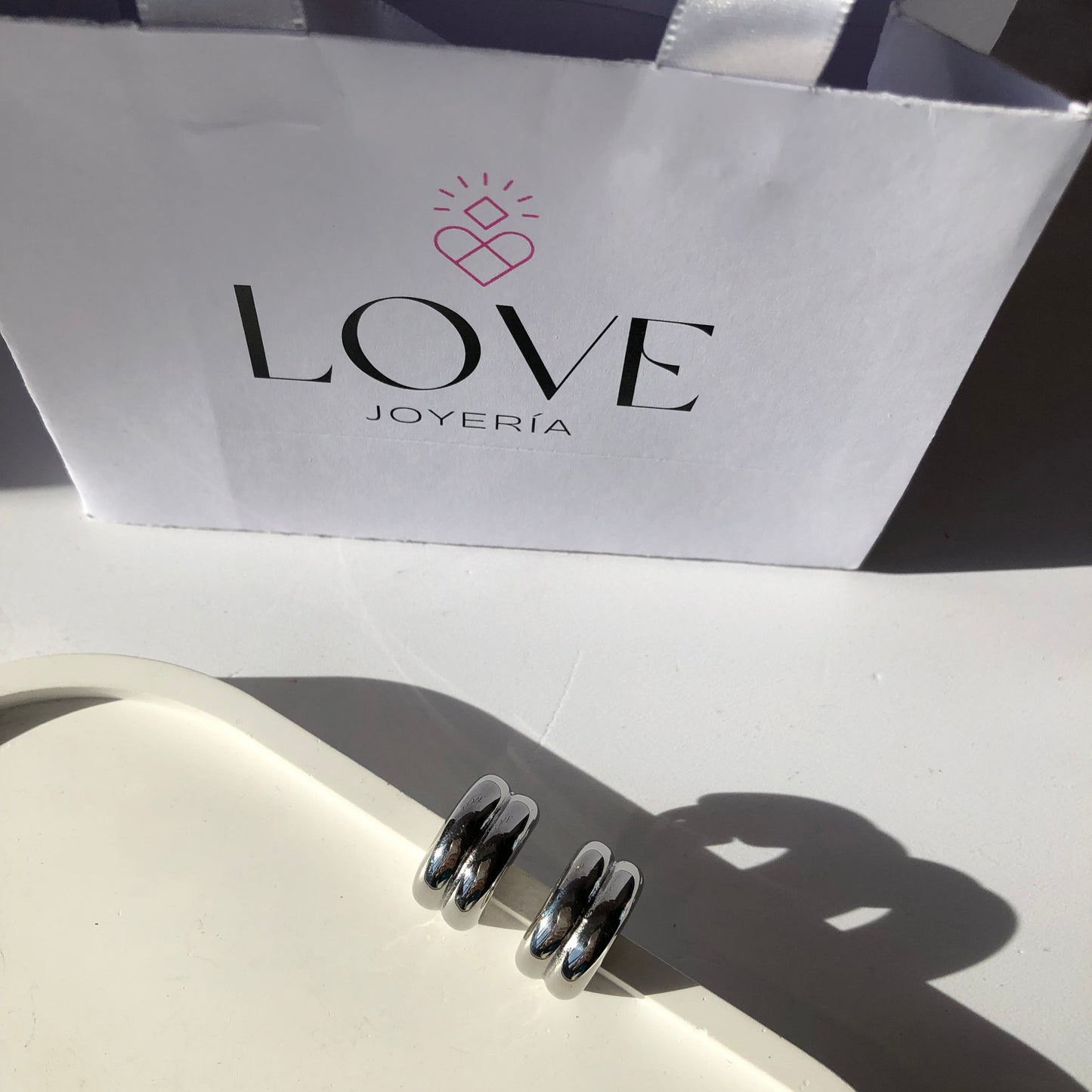 Arracadas plateadas acero