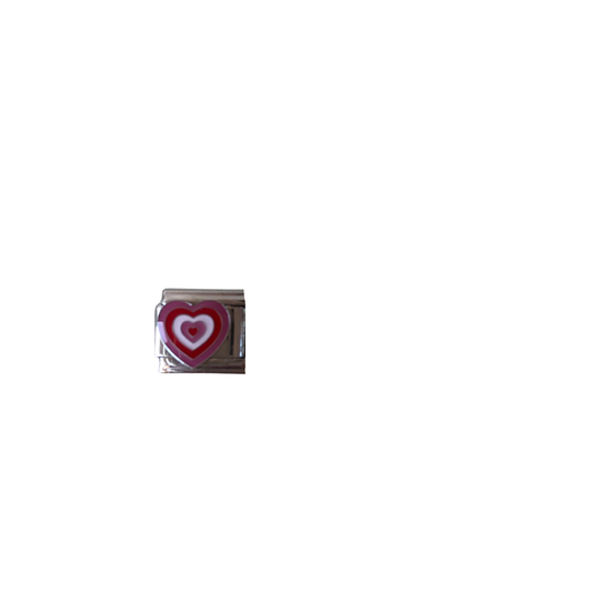 Charm corazón rojo con rosa