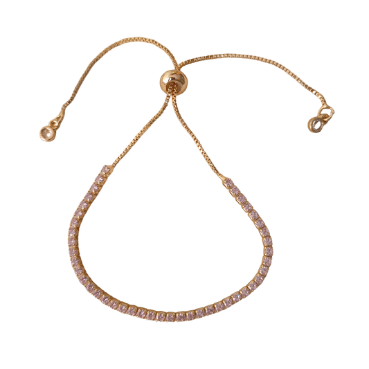 Pulsera ajustable rosa pastel