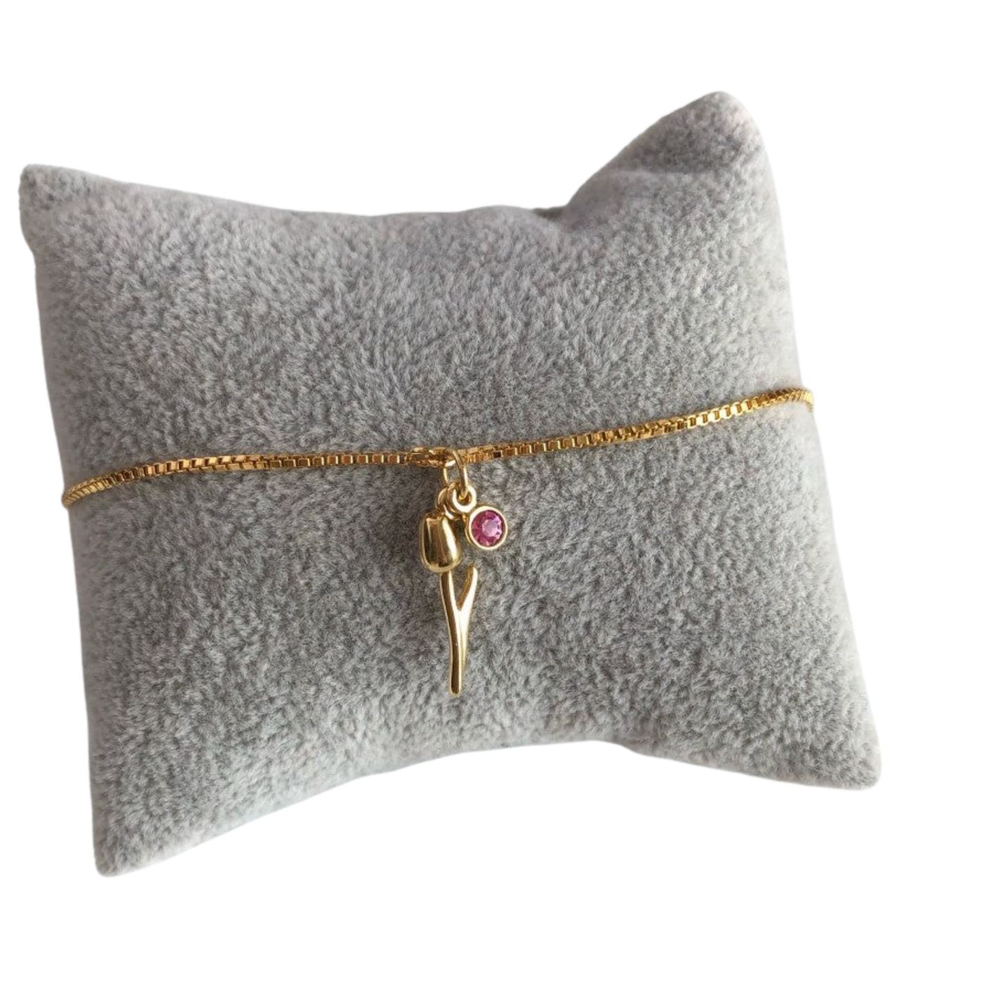 Pulsera Tulipán con Zirconia Rosa