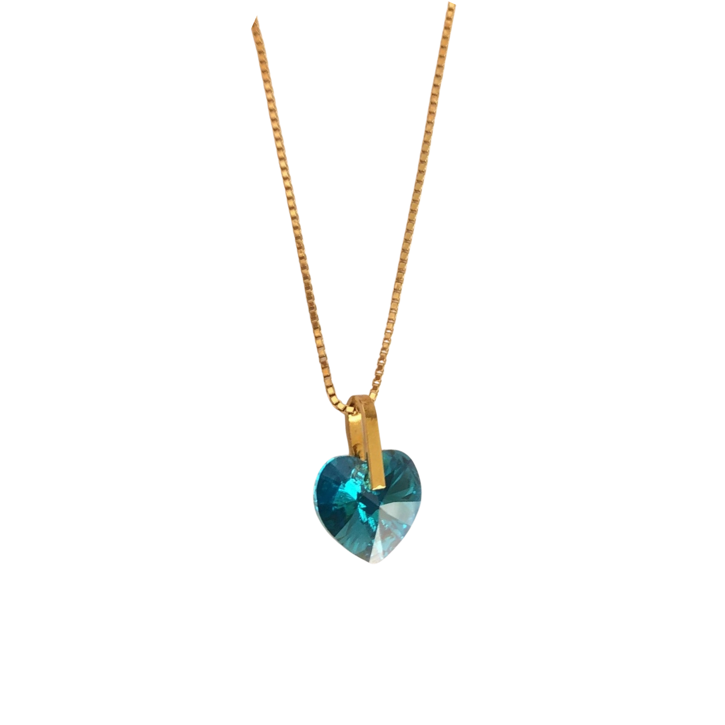 Collar Corazón Cistal Verde