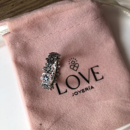 Anillo Plata .925 de flores