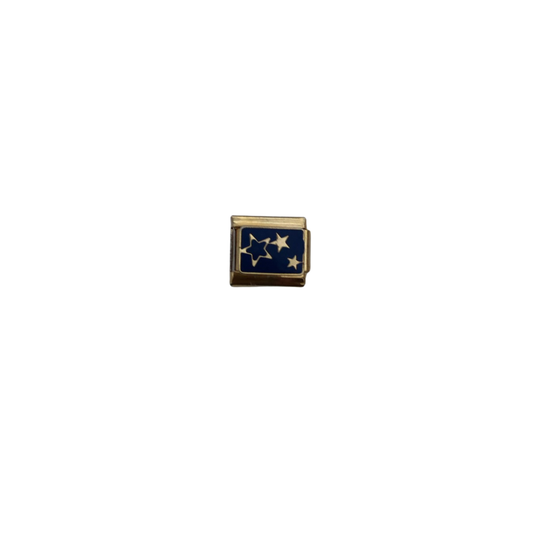 Charm para pulseras italianas dorado Estrellas azules