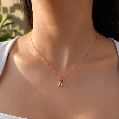 Collar Inicial Mini con Zirconia