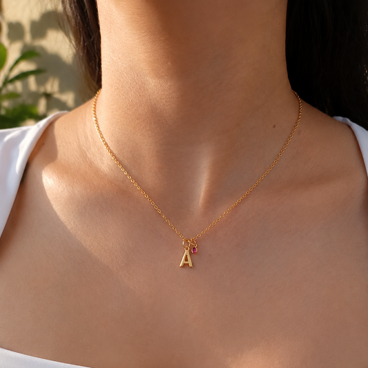 Collar Inicial Mini con Zirconia