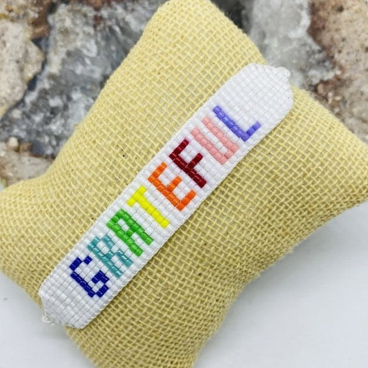 Pulsera Miyuki Blanca Grateful