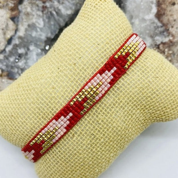 Pulsera Miyuki Roja con Dorado