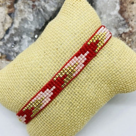 Pulsera Miyuki Roja con Dorado