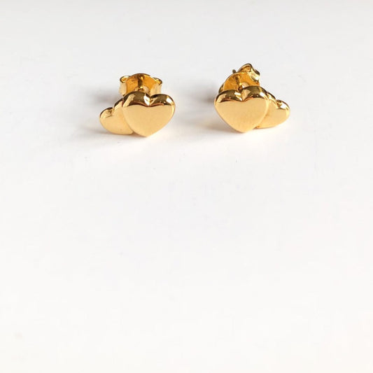 Aretes corazones unidos