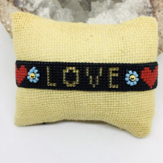 Pulsera Miyuki Love Negra