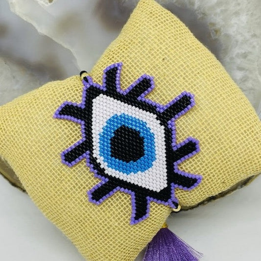 Pulsera Miyuki Ojo Morada