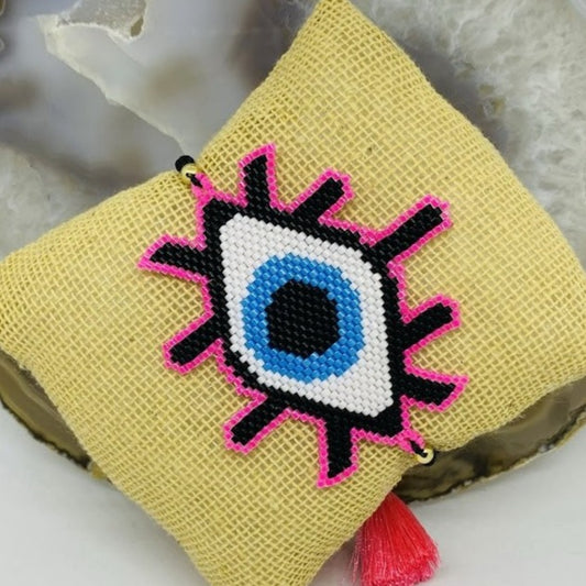Pulsera Miyuki Ojo Rosa